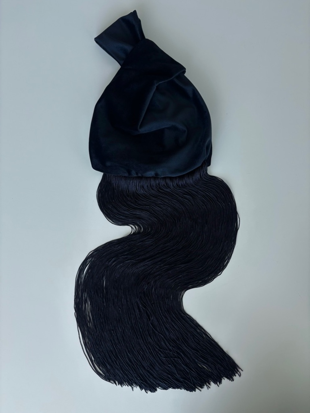 Elegant Velvet Wristlet Knot Black Mini fringe Bag - Picture 3 of 15